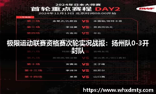 极限运动联赛资格赛次轮实况战报：扬州队0-3开封队